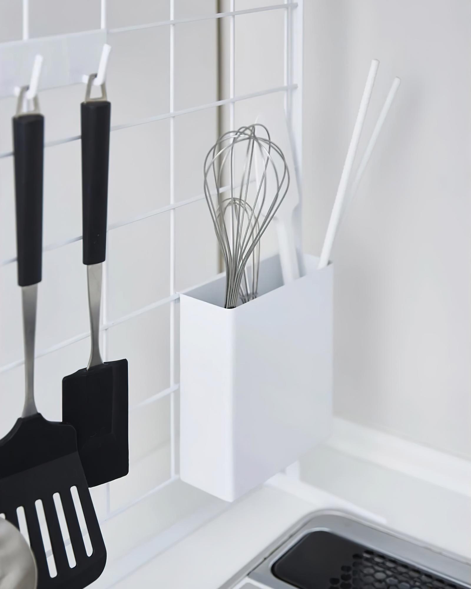 clean modern kitchen workspace with tools